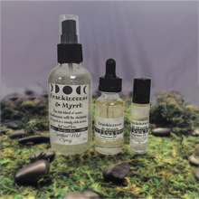 Load image into Gallery viewer, Frankincense and Myrrh- Set of Three- 4oz Spray, 1oz Oil, 10ml Roll On