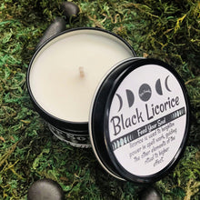 Load image into Gallery viewer, Black Licorice- 4oz Handmade Soy Wax Candle Tin