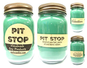 Pit Stop - 16oz Country Jar Soy Candle - Handmade in Rolla MO - Novelty Candles - mels-candles-more