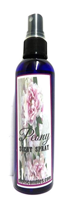 Peony 4oz Blue Bottle of Body Spray   Room Spray   Scent Spray - mels-candles-more