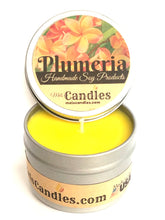 Load image into Gallery viewer, Plumeria 4 Ounce All Natural Handmade Soy Candle Tin