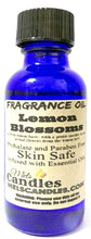 Load image into Gallery viewer, Lemon Blossoms 1oz   29.5ml Premium Grade a Fragrance Oil, 1oz Blue Glass Bottle -Skin Safe Oil, Candles, Lotions Soap and More - mels-candles-more