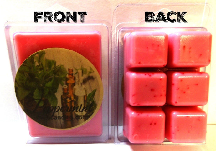 Peppermint 3.2 Ounce Pack of Soy Wax Tarts (6 Cubes Per Pack) - Scent Brick, Wickless Candle - mels-candles-more