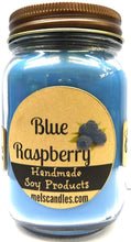 Load image into Gallery viewer, Blue Raspberry 16 Ounce Country Jar 100% Soy Candle - Handmade in USA - mels-candles-more