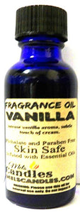 Vanilla Premium 1oz 29.5ml Blue Glass Bottle - Skin Safe Oi Premium Fragrance oil infused with Essential, l, Candles, Lotions Soap and More - mels-candles-more