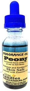 Peony 1oz 29.5ml Blue Glass Bottle of Premium Grade Skin Safe Fragrance Oil, Candles, Lotions Soap and More - mels-candles-more