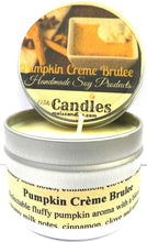 Load image into Gallery viewer, Pumpkin Brulee 4oz All Natural Novelty Tin Soy Candle, Take It Any Where Approximate Burn Time 30 Hours - mels-candles-more