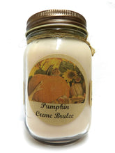Load image into Gallery viewer, Pumpkin Brulee 16 Ounce Country Jar 100% Soy Candle - Handmade in USA - mels-candles-more