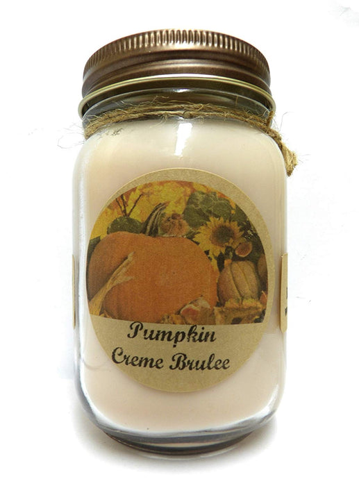 Pumpkin Brulee 16 Ounce Country Jar 100% Soy Candle - Handmade in USA - mels-candles-more