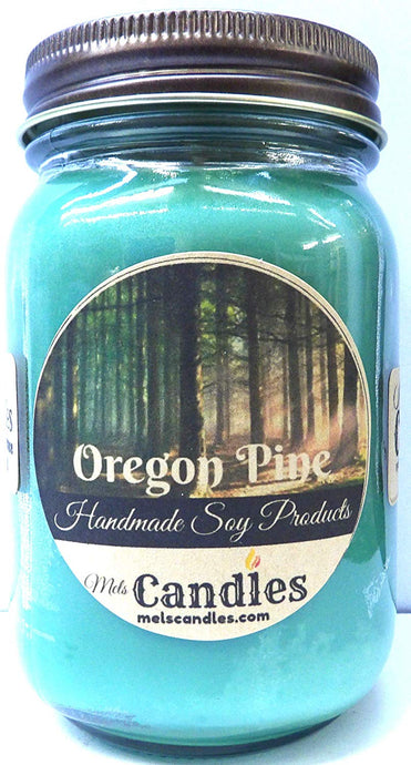 Oregon Pine 16 Ounce Country Jar 100% Soy Candle - Handmade in USA - mels-candles-more