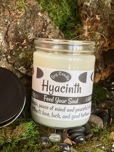 Hyacinth 16oz Glass Jar-Soy Candle - Handmade